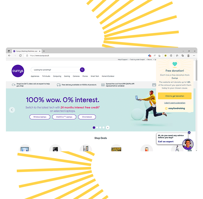 Image of the donation reminder toolbar
